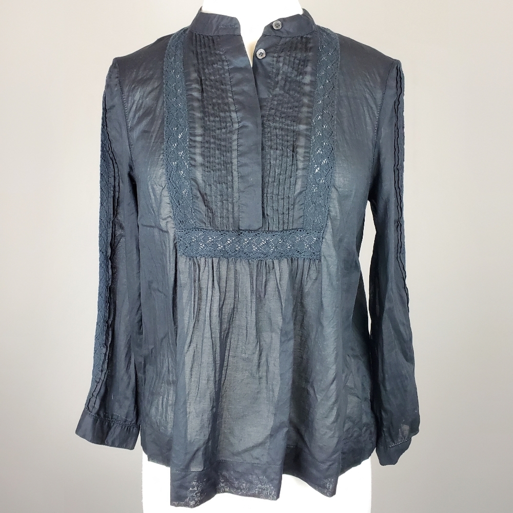 Madewell Black Crochet Detail Top